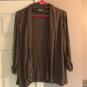 4/$12 Joan Vass Medium Brown Open Face Sweater